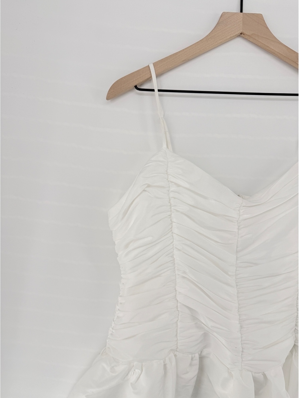 Altar’d State White Ruched Ruffle Mini Dress – Size 2XL - Picture 2 of 5
